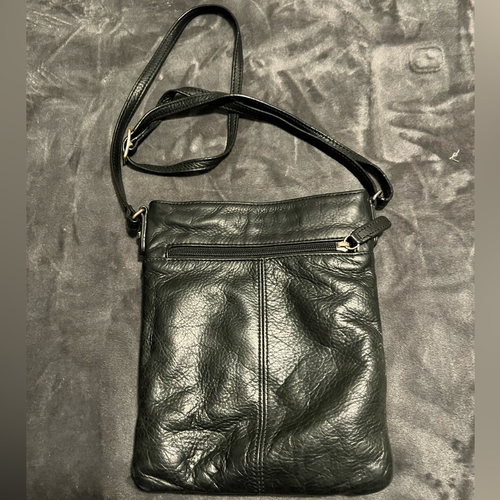 Black leather crossbody
